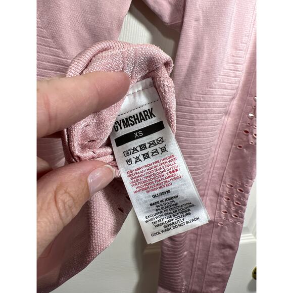 GymShark Leggings Energy Seamless Laser Cut High Rise Pastel Pink Women's XS - Picture 3 of 6